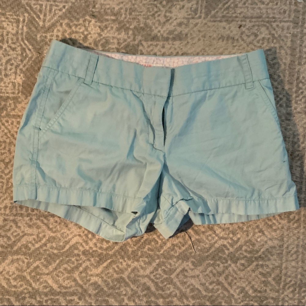 J crew chino shorts teal blue size 4 like new
